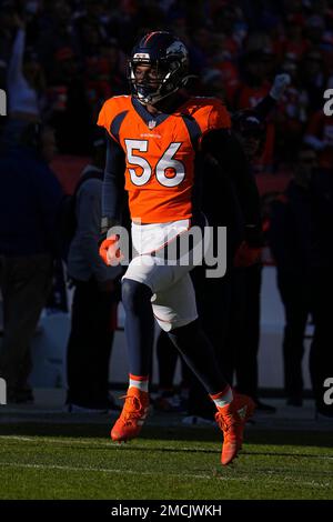 Denver Broncos inside linebacker Baron Browning (56) against the Detroit  Lions in the first half of an NFL football game Sunday, Dec 12, 2021, in  Denver. (AP Photo/Bart Young Stock Photo - Alamy