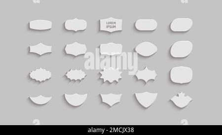 Set of empty geometrical shapes. Collection of design elements. Vector illustration for badge, label or sticker. Stock Vector