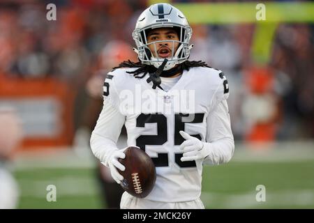 East Rutherford, New Jersey, USA. 6th Dec, 2020. Las Vegas Raiders wide  receiver Henry Ruggs III (11) in action against New York Jets free safety  Marcus Maye (20) during the NFL game