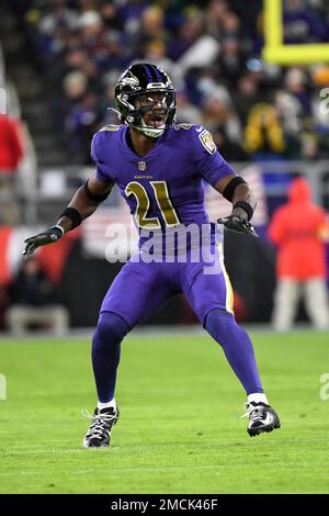 Baltimore Ravens cornerback Brandon Stephens (21) defends against the New  York Giants during an NFL football game Sunday, Oct. 16, 2022, in East  Rutherford, N.J. (AP Photo/Adam Hunger Stock Photo - Alamy