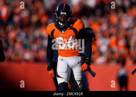 Denver Broncos inside linebacker Baron Browning (56) against the Detroit  Lions in the first half of an NFL football game Sunday, Dec 12, 2021, in  Denver. (AP Photo/Bart Young Stock Photo - Alamy