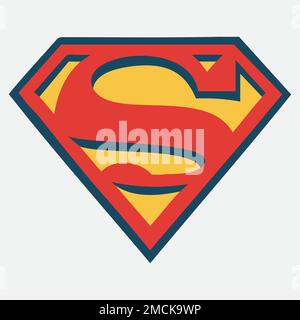 Superman sign, icon of letter S, Logo of Superman Stock Vector