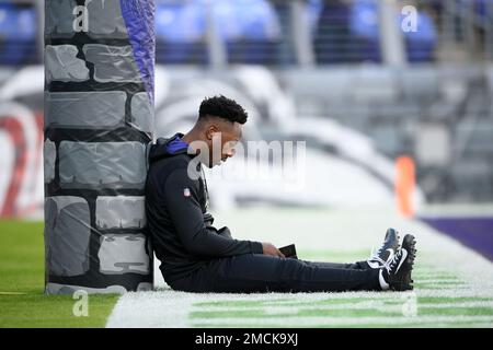 Baltimore Ravens cornerback Brandon Stephens (21) defends against the New  York Giants during an NFL football game Sunday, Oct. 16, 2022, in East  Rutherford, N.J. (AP Photo/Adam Hunger Stock Photo - Alamy