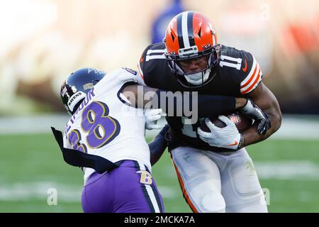 Baltimore Ravens cornerback Kevon Seymour (25) reacts during the