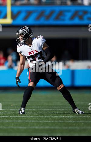 Atlanta Falcons safety Erik Harris (23) runs during an NFL football game  against the Washington Commanders, Sunday, November 27, 2022 in Landover.  (AP Photo/Daniel Kucin Jr Stock Photo - Alamy