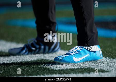 Carolina Panthers tight end Tommy Tremble (82) wears a Salute to