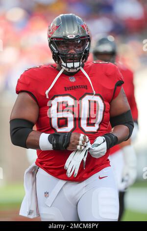 Tampa Bay Buccaneers guard Nick Leverett (60) runs off the field during a  NFL football game against the Baltimore Ravens,Thursday, Oct. 27, 2022 in  Tampa, Fla. (AP Photo/Alex Menendez Stock Photo - Alamy