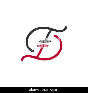 Letter T and F logo icon design template elements Vector eps Stock Vector