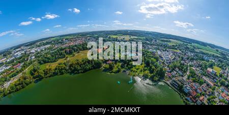 The idyllic upper swabian town of Bad Waldsee from above Stock Photo