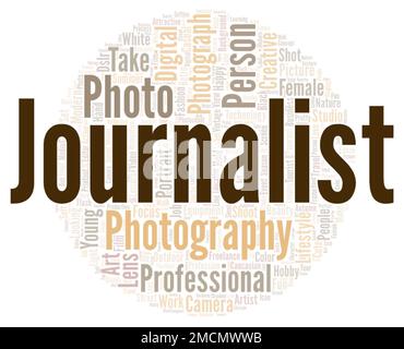 Journalist word cloud concept on white background，3d rendering Stock Photo