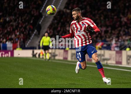 21st January 2023; Civitas Metropolitano, Madrid, Spain, Spanish La Liga Football, Atletico de Madrid versus Real Valladolid:  Carrasco Stock Photo