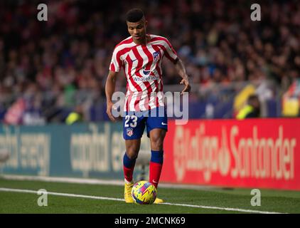 21st January 2023; Civitas Metropolitano, Madrid, Spain, Spanish La Liga Football, Atletico de Madrid versus Real Valladolid: Reinildo Stock Photo