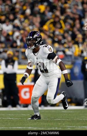 Baltimore Ravens free safety Brandon Stephens during an NFL football game  against the Pittsburgh Steelers at Heinz Field, Sunday, Dec. 5, 2021 in  Pittsburgh. (Winslow Townson/AP Images for Panini Stock Photo - Alamy