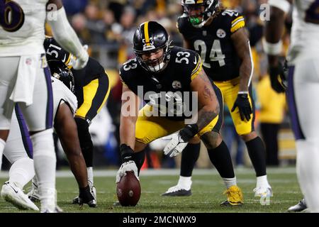 Pittsburgh Steelers center Kendrick Green (53) and linebacker Robert  Spillane (41) wait to take the field before a preseason NFL football game  against the Jacksonville Jaguars, Saturday, Aug. 20, 2022, in Jacksonville