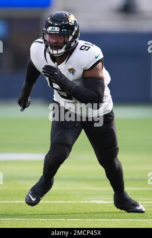 Jacksonville Jaguars defensive end Dawuane Smoot (91) works