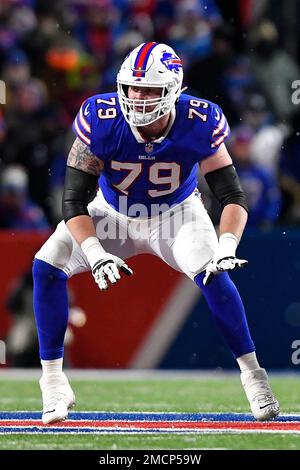 Buffalo Bills tackle Spencer Brown blocks during the second half