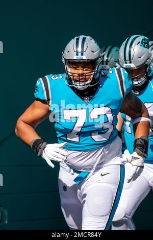 Carolina Panthers guard Michael Jordan (73) takes the field before