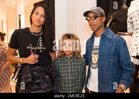 Pharrell Takes Son Rocket To Chanel Cruise Fashion Show
