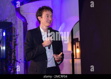 London, UK. 9th June, 2022. TAG Heuer CEO Frederic Arnault arrives for the  House of Tiffany & Co Vision and Virtuosity exhibition opening gala at the  Saatchi Gallery in London Picture date