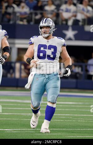 Dallas Cowboys center Tyler Biadasz (63) warms up prior to an NFL Football  game in Arlington, Texas, Sunday, Sept. 20, 2020. (AP Photo/Michael  Ainsworth Stock Photo - Alamy