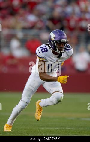 Minnesota Vikings wide receiver Justin Jefferson (18) plays during an NFL  football game against the Cincinnati Bengals Sunday, Sept. 12, 2021, in  Cincinnati. (AP Photo/Jeff Dean Stock Photo - Alamy