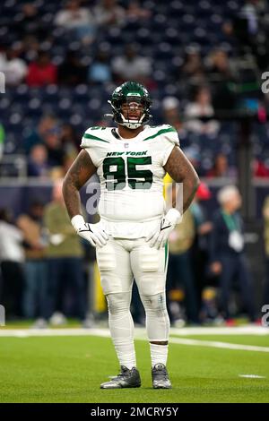 November 04, 2021: New York Jets defensive lineman Quinnen Williams (95)  during NFL football game action between the New York Jets and the  Indianapolis Colts at Lucas Oil Stadium in Indianapolis, Indiana.