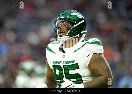 November 04, 2021: New York Jets defensive lineman Quinnen Williams (95)  during NFL football game action between the New York Jets and the  Indianapolis Colts at Lucas Oil Stadium in Indianapolis, Indiana.