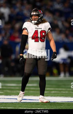 Tampa Bay Buccaneers inside linebacker Grant Stuard (48) lines up for a  kickoff return during an NFL football game against the Indianapolis Colts,  Sunday, Nov. 28, 2021, in Indianapolis. (AP Photo/Zach Bolinger Stock Photo  - Alamy