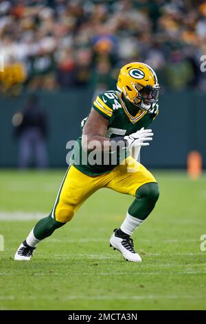 Green Bay Packers linebacker LaDarius Hamilton (54) runs during an NFL  football game against the Washington Commanders, Sunday, October 23, 2022  in Landover. (AP Photo/Daniel Kucin Jr Stock Photo - Alamy