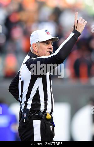 Referee Bill Vinovich (52) looks toward the Kansas City Chiefs bench during  an NFL football game against the Tampa Bay Buccaneers, Sunday, Oct. 2, 2022  in Tampa, Fla. The Chiefs defeat the