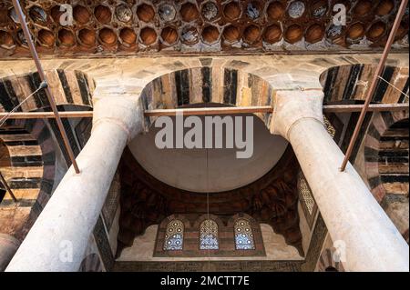 Al Nasser Mohammed Ibn Kalawoun mosque in Salah Al Din which is also known as the Cairo Citadel which overlooks the Egyptian Capital city of Cairo. Stock Photo