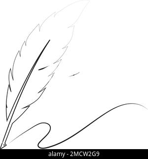 feather pen logo illustration design Stock Vector