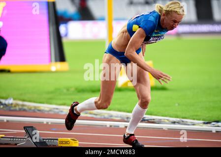Olena Gliebova competing in the 2017 World Para Athletics Championships ...