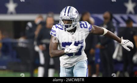 Dallas Cowboys safety Jayron Kearse (27) is seen during an NFL football  game against the Tampa Bay Buccaneers, Sunday, Sept. 11, 2022, in  Arlington, Texas. Tampa Bay won 19-3. (AP Photo/Brandon Wade