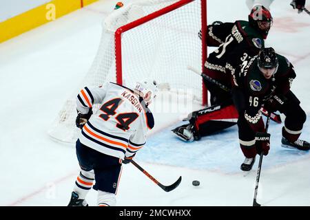 Arizona Coyotes defenseman Ilya Lyubushkin (46) in the first