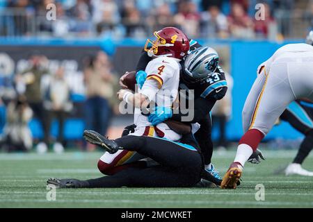 Carolina Panthers defensive end Brian Burns (53) on defense during an NFL  football game against the Carolina Panthers, Sunday, Oct. 9, 2022, in  Charlotte, N.C. (AP Photo/Brian Westerholt Stock Photo - Alamy