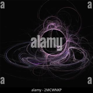 space fantasy illustration of purple planetary system on dark space background, art, design Stock Photo