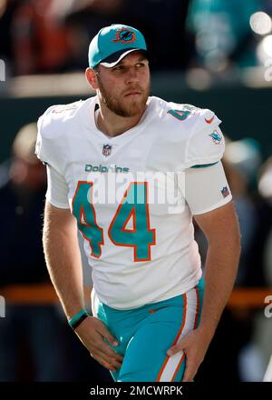 Miami Dolphins long snapper Blake Ferquson (44) stands on the