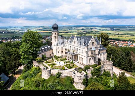 Aerial view, Callenberg Castle, hunting lodge and summer palace of the