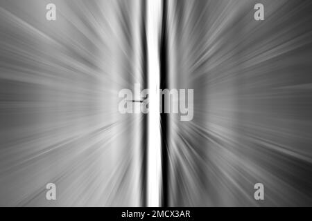 Balck line as speed movement or explosion or zoom usage on white background Stock Photo