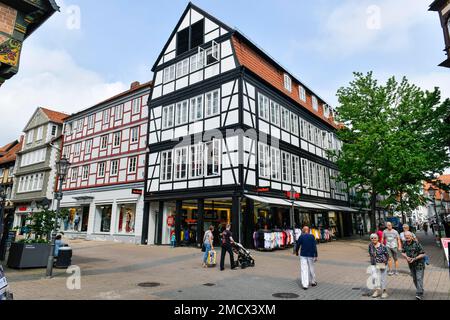 Half-timbered houses, Poststrasse, Old Town, Celle, Lower Saxony, Germany Stock Photo