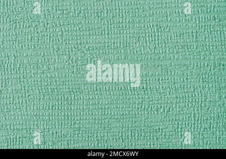 Green Classic Primed Artist's Canvas Fabric Background as Texture Grid Pattern Macro Photography Copy Space Design template for presentation. Stock Photo