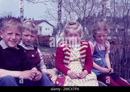 Children, 60s, 1960s, Alpine foreland, Girls, Boys, Schoolchildren, Post-war period, Portraits, portrait, Children's clothes, Scallywags, Scallywags Stock Photo
