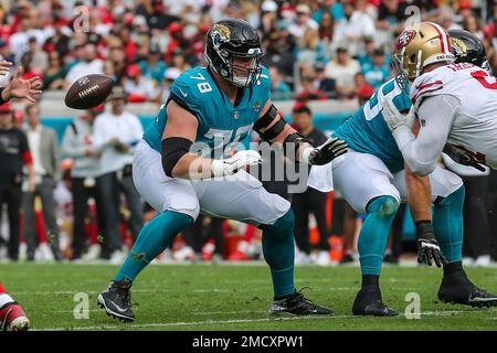 Jacksonville Jaguars offensive tackle Jawaan Taylor (75) runs onto the  field during a NFL football game against the Indianapolis Colts, Sunday,  September 18, 2022 in Jacksonville, Fla. (AP Photo/Alex Menendez Stock  Photo - Alamy