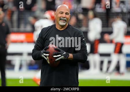 Las Vegas Raiders interim head coach Rich Bisaccia watches during the