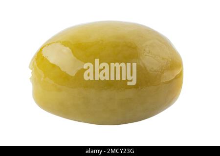 Pitted canned olives isolated on white background. File contains clipping path. Full depth of field. Stock Photo