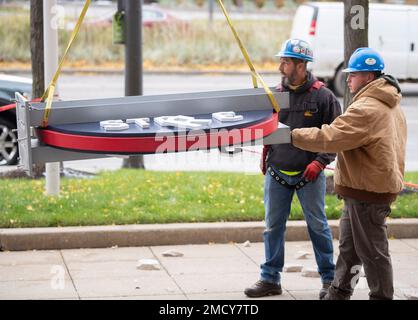 Cleveland Guardians team shop sign falls