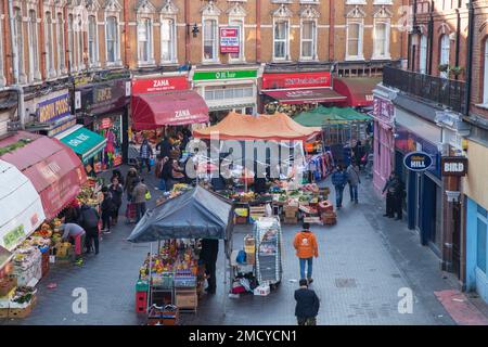 Electric Avenue Street Market Brixton London from above Stock Photo