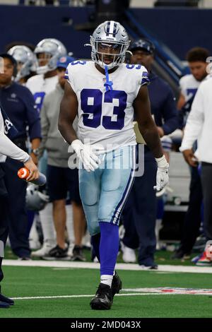 Dallas Cowboys defensive end Tarell Basham (93) walks on the field