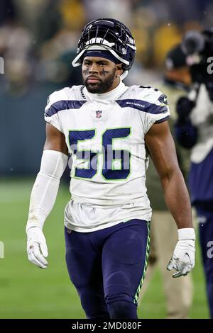 Seattle Seahawks linebacker Jordyn Brooks (56) looks downfield